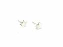 Silver Plain Flat Star Sud Earrings