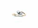 9ct Yellow Gold Diamond 2 Stone Ring