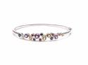 Silver Multi Gemstone Bubble Bangle