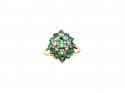 9ct Yellow Gold Emerald & Diamond Ring