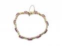 9ct Synthetic Ruby & Diamond Bracelet