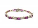 9ct Synthetic Ruby & Diamond Bracelet