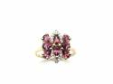 9ct Yellow Gold Garnet & Diamond Ring