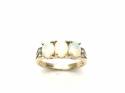 14ct yellow Gold Opal & Diamond 3 Stone