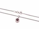 Silver Garnet & CZ Cluster Pendant & Chain