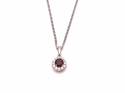 Silver Garnet & CZ Cluster Pendant & Chain