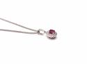 Silver Ruby & CZ Cluster Pendant & Chain