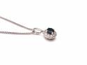 Silver Sapphire & CZ Cluster Pendant & Chain