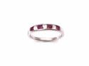 Silver Ruby & CZ Channel Set Eternity Ring