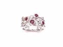 Silver Ruby & CZ Bubble Ring