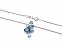 Silver Sky & London Blue Topaz Cluster Necklet