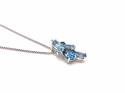 Silver Sky & London Blue Topaz Cluster Necklet