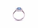 Silver Blue Topaz and CZ Cluster Ring