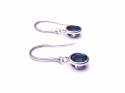 Silver London Blue Topaz Hook Earrings