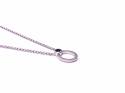 Silver Sapphire and CZ Open Oval Necklet