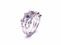 Silver Sapphire & CZ Bubble Ring