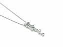 Silver Blue Topaz and CZ Pendant & Chain