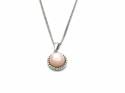 Silver Pink Mother of Pearl Pendant & Chain