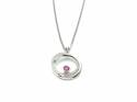 Silver Ruby & CZ Swirl Pendant & Chain