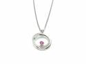 Silver Ruby & CZ Swirl Pendant & Chain