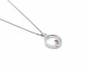 Silver Ruby & CZ Swirl Pendant & Chain