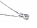 Silver Amethyst and CZ Necklet