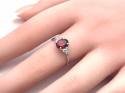 Silver Garnet and CZ Ring