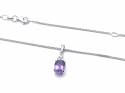 Silver Amethyst and CZ Necklet