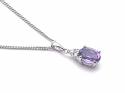 Silver Amethyst and CZ Necklet