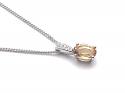 Silver Citrine Solitaire Pendant & Chain