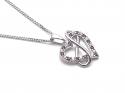 Silver Ruby & CZ Infinity Heart Pendant & Chain