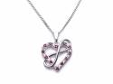 Silver Ruby & CZ Infinity Heart Pendant & Chain