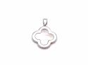 Silver Mother Of Pearl & CZ Clover Pendant