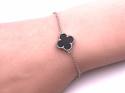 Silver Black Clover Bracelet