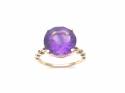 9ct Yellow Gold Amethyst Solitaire Ring