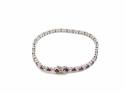 Silver Red & White CZ Tennis Bracelet