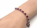 Silver Synthetic Ruby & CZ Bracelet