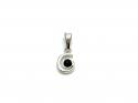 Silver Whitby Jet Swirl Pendant