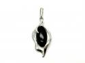 Silver Whitby Jet Fancy Pendant