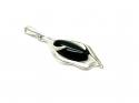 Silver Whitby Jet Fancy Pendant