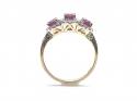 18ct Yellow Gold Ruby & Diamond Cluster Ring