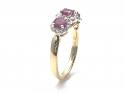 18ct Yellow Gold Ruby & Diamond Cluster Ring