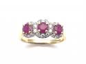 18ct Yellow Gold Ruby & Diamond Cluster Ring