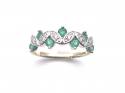 9ct Yellow Gold Emerald & Diamond Cluster Ring