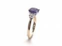 9ct Yellow Gold Amethyst & Diamond Ring