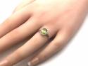 9ct White Gold Peridot & Diamond Halo Ring