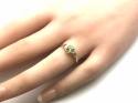 9ct Yellow Gold Peridot & Diamond Halo Ring