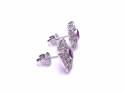 9ct White Gold Ruby and Diamond Cluster Earrings