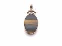 9ct Onyx & Tigerseye Large Pendant