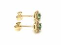 9ct Yellow Gold Emerald & Diamond Stud Earrings